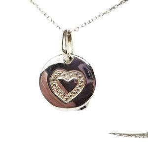 Sterling Silver Diamond Accent Engraved Heart Pendant Necklace NWT